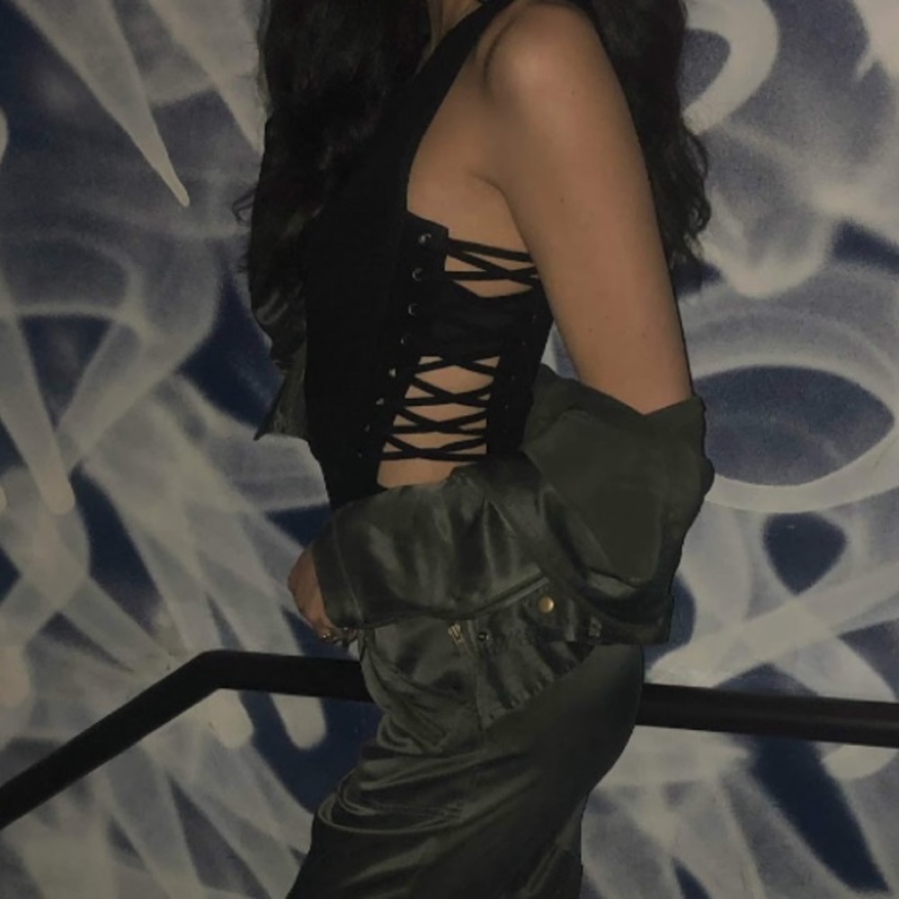 Side lace up bodysuit